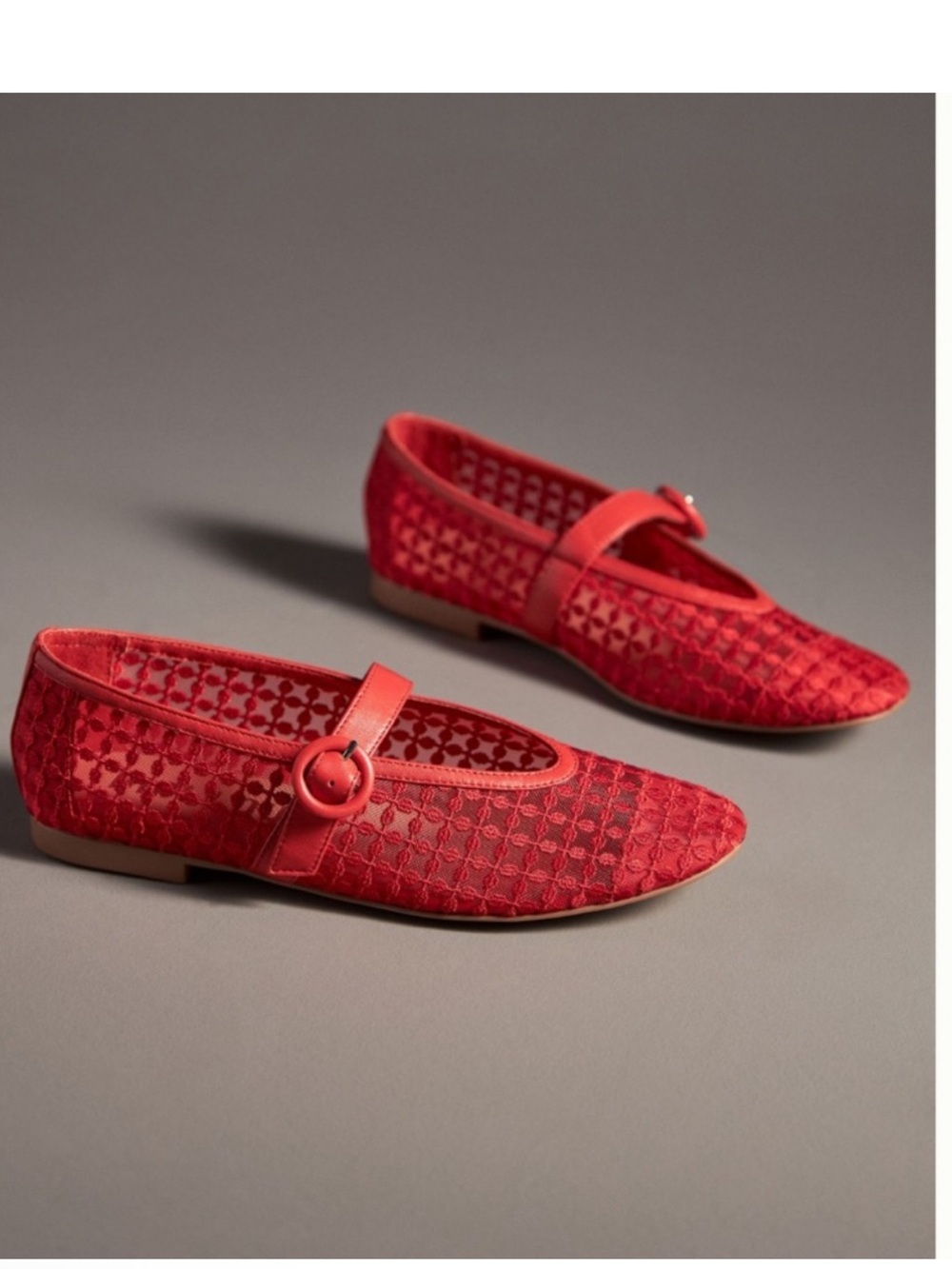 Nwt bibi lou Red Mary Jane Pointed-Toe Flats - Women